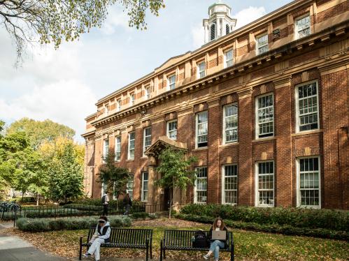 A picture taken of the exterior of a building on the Rutgers campus